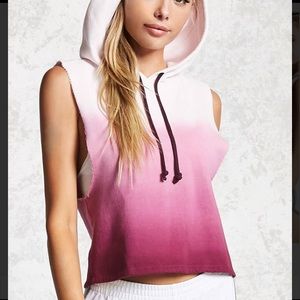 Ombré hooded tank top